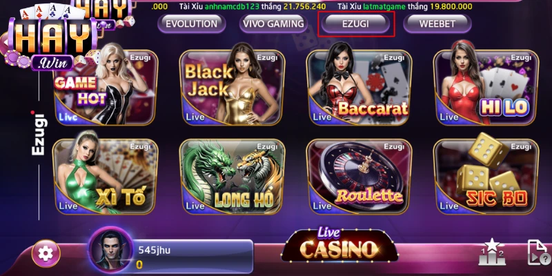 Ezugi cung cấp đến người chơi mô hình live linh hoạt