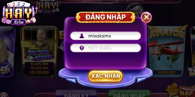 Thực hiện chuẩn ba bước đăng nhập Haywin nhanh gọn