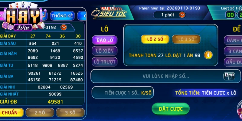 Điểm nổi bật chỉ có tại lô đề siêu tốc tại Haywin