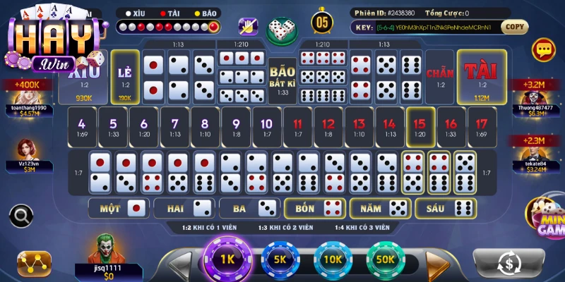 Ưu điểm khi bạn tham gia Sicbo của Haywin